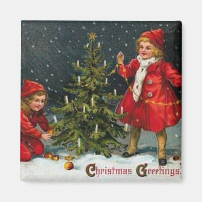 Victorian Children-julgranen Magnet (Framsidan)