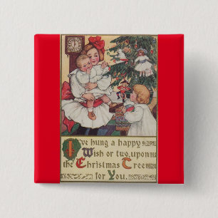 Victorian Children Vintage jul Button Knapp