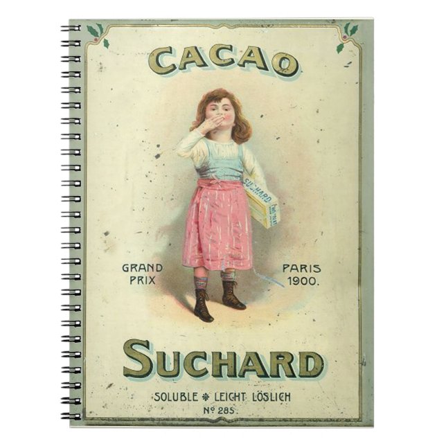Victorian Chocolate Kiss Girl Sugar Anteckningsbok Med Spiral (Framsidan)