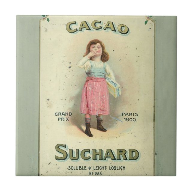 Victorian Chocolate Kiss Girl Sugar Kakelplatta (Framsidan)