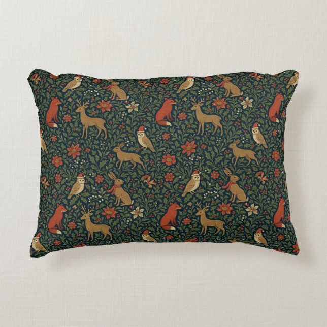 Victorian Christmas Animal & Botanical  Prydnadskudde (Framsidan)