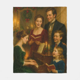 Victorian Christmas Blanket – Caroling by Fireligh Fleecefilt