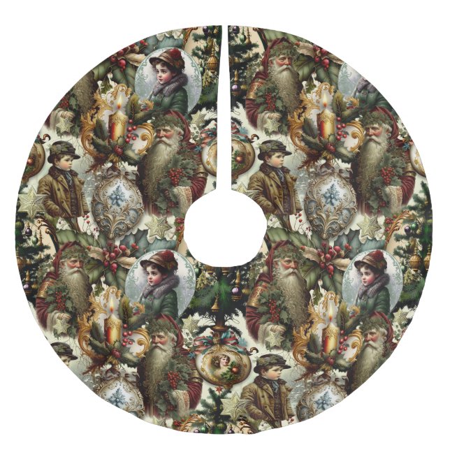 Victorian Christmas Elegance  Julgransmatta Borstad Polyester (Framsidan)