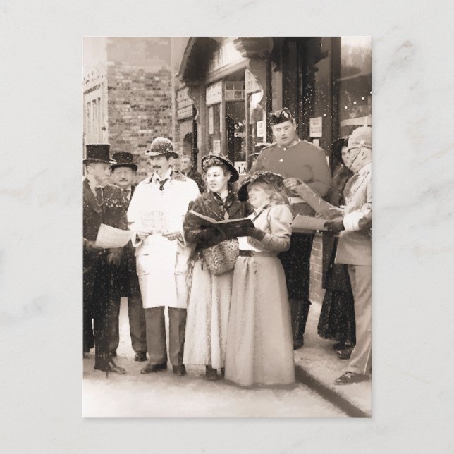 VICTORIAN CHRISTMAS SÅNG SINGERS HELG VYKORT (Framsida)