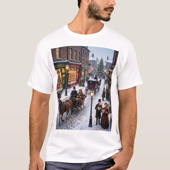 Victorian Christmas Street – A Timeless Holiday St T Shirt (Framsida)