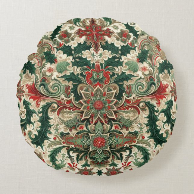 Victorian/Classic/Vintage-jul Rund Kudde (Framsidan)