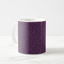 Victorian Cloverleaf Blommigt, Eggplant Coffee Mug Kaffemugg