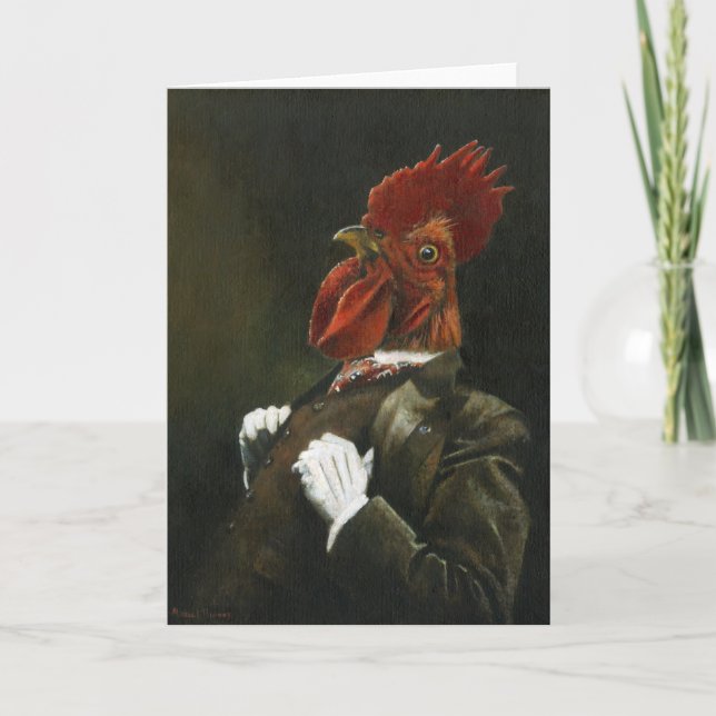Victorian Cockerel Hälsning Card Kort (Framsida)
