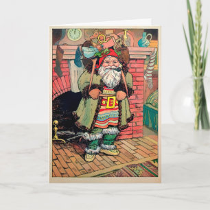 Victorian Colorful Santa Helgdag Card Helgkort
