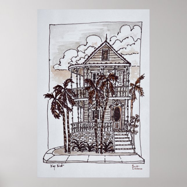 Victorian Conch House | Nyckel Väster, Florida Poster (Framsidan)
