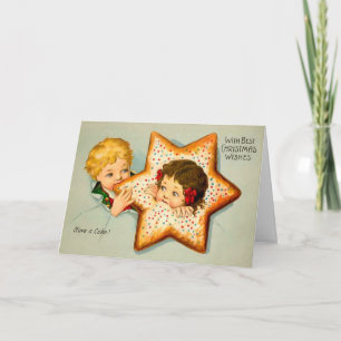Victorian Cookie Kids julkort Helgkort