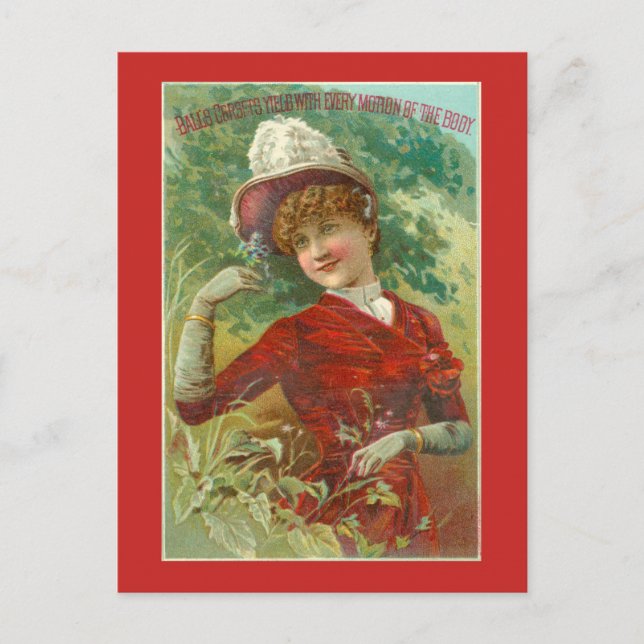 Victorian Corset Advertisement Vykort (Framsida)