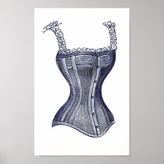 Victorian Corset eller Bustier, Underbara Vintage  Poster