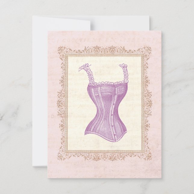 Victorian Corset Lingerie Möhippa Inbjudningar (Framsida)