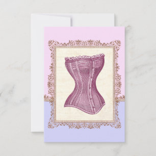 Victorian Corset Lingerie Vintage Möhippa Inbjudningar