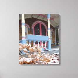 Victorian Cottage i Snö - Martha's Vineyard Canvastryck