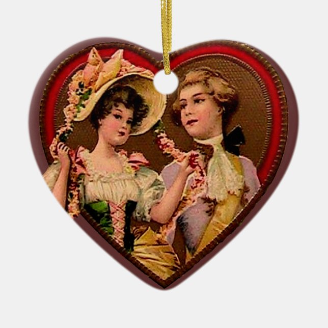 Victorian Couple in Heart Ornament (Framsidan)