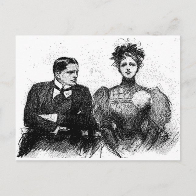 Victorian Couple Postcard Vykort (Framsida)