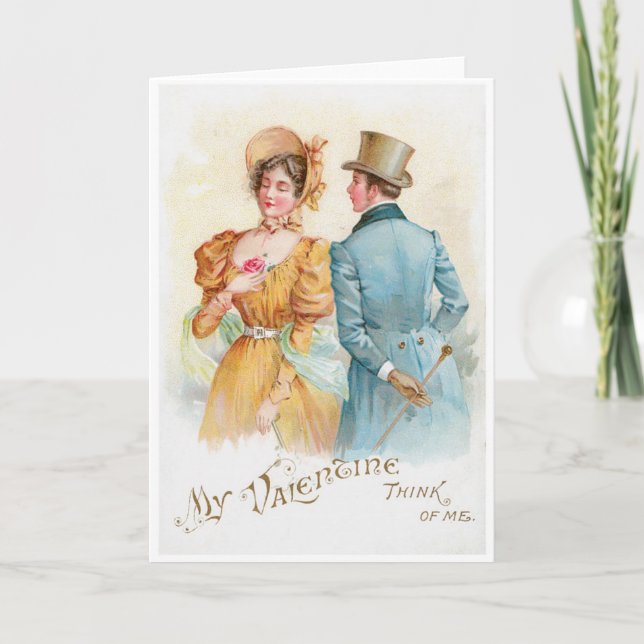 Victorian Couple Valentine Day Card Helgkort (Framsida)