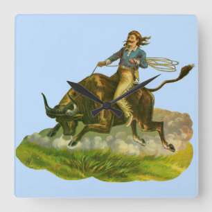Victorian cowboytjur fyrkantig klocka