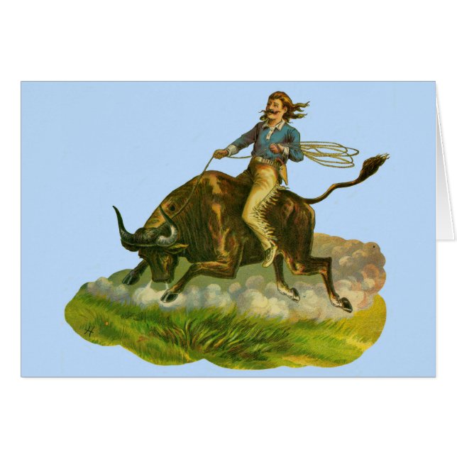 Victorian cowboytjur hälsningskort (Framsidan Horizontal)