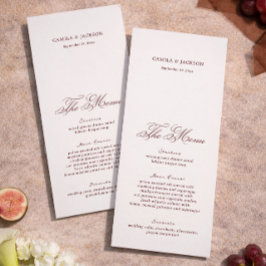 Victorian Cream and Burgundy Wedding Menu Card Inbjudningar