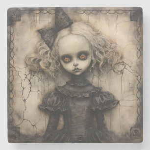 Victorian Creepy Doll Stone Underlägg