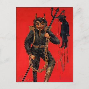Victorian Creepy Krampus Vykort