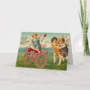 Victorian Cupid Valentine Day Card Helgkort