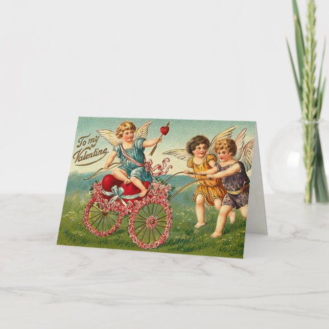 Victorian Cupid Valentine Day Card Helgkort (Framsida)