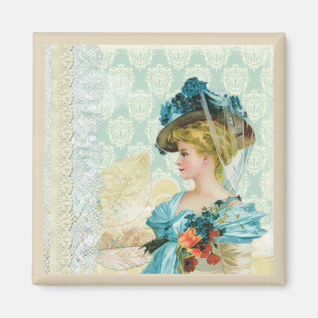 Victorian Dam Art Collage Magnet (Framsidan)