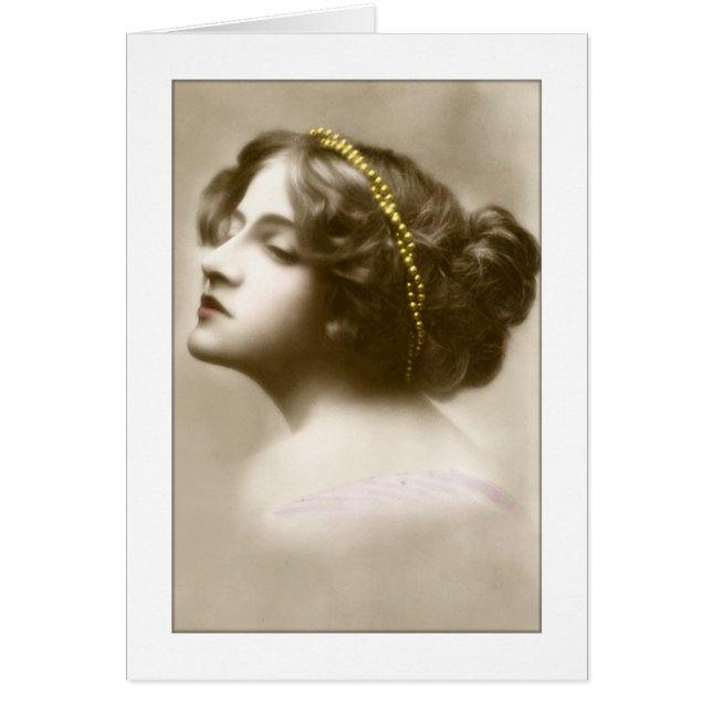 Victorian dam cameo stil pose hälsningskort (Framsidan)