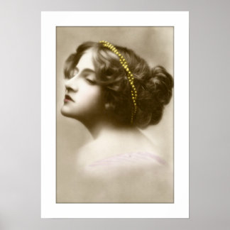 Victorian dam cameo stil pose poster