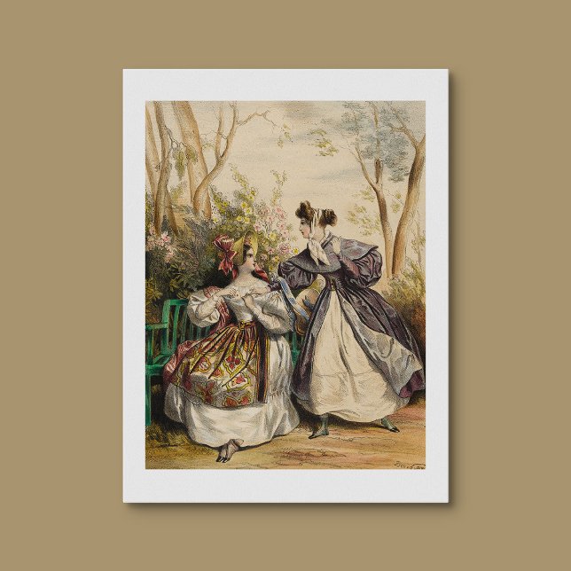 Victorian Dam i Garden Conversation - Vintage Poster (Skapare uppladdad)