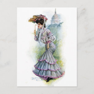 Victorian Dam i Lavender Dress Vykort