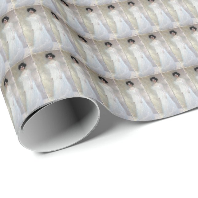 Victorian Dam i White Gustave Klimt Presentpapper (Rullad Hörn)