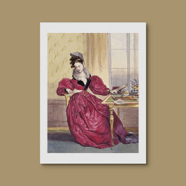 Victorian Dam in Red - Elegant Vintage Art Skriv u Poster