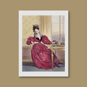 Victorian Dam in Red - Elegant Vintage Art Skriv u Poster