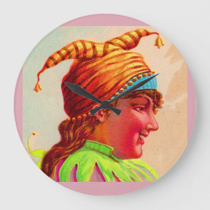 Victorian dam jester stor klocka