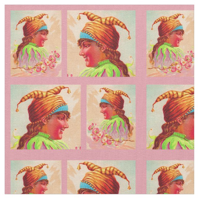 Victorian dam jester tyg (Närbild)