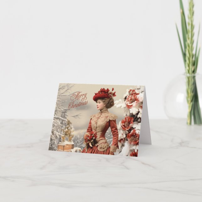 Victorian Dam jul Kort (Framsida)