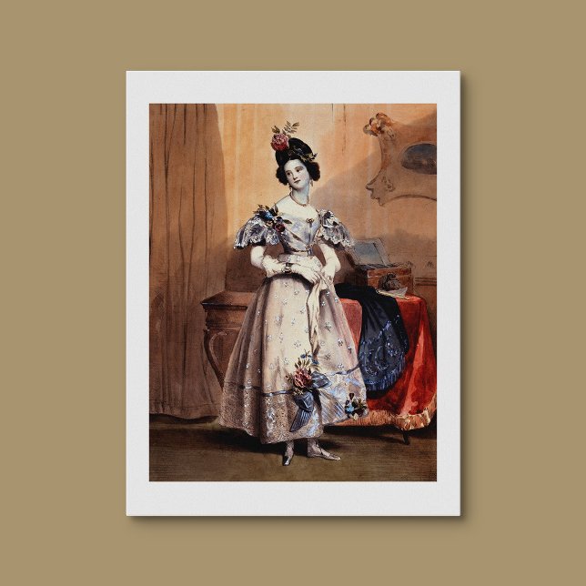 Victorian Dam med Blommigt Embellishments - Elegan Poster (Skapare uppladdad)