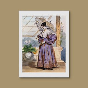 Victorian Dam med Parasol - Elegant Garden Art P Poster