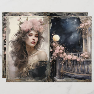 Victorian Dam Rosa Black Sunk Journal Page