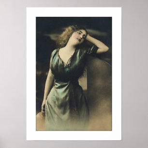 Victorian dam, tittar långt borta poster
