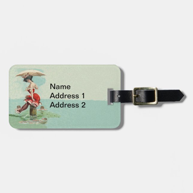 Victorian Dam Umbrella Ocean Red Kostym Bagagebricka (Horisontell Framsida)