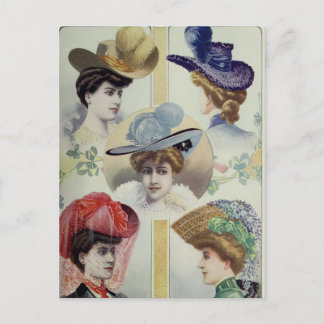 Victorian Dam - Vintage Fransk Mode - Hats Vykort