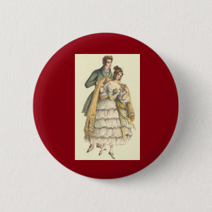 Victorian Dam Vintage jul Pin Button Badge Knapp