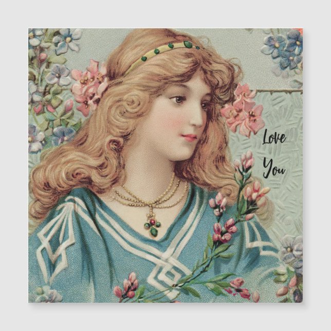 Victorian Dam w/ Rosa Flowers in her Hair (Framsida)