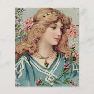 Victorian Dam w/ Rosa Flowers in her Hair